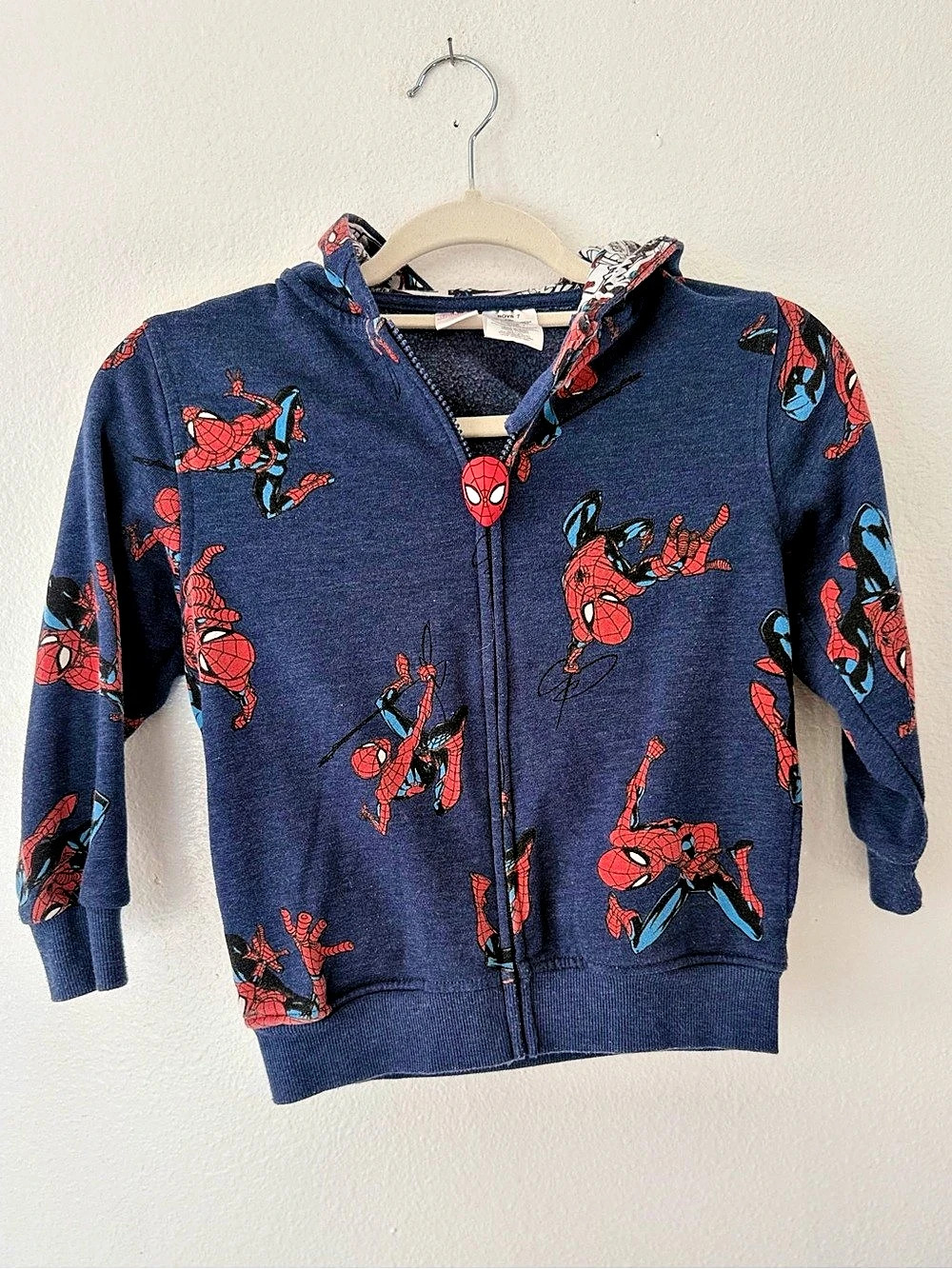Marvel Spider-Man Zip-Up Hoodie Boys 7 Blue & Red